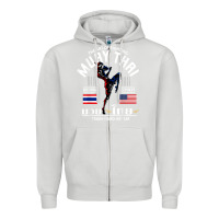 Dove Grey thailand american flag muay thai boxing train hard repeat t shirt Zipper Hoodie - InspiraDesign