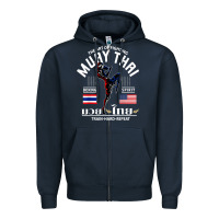 Navy thailand american flag muay thai boxing train hard repeat t shirt Zipper Hoodie - InspiraDesign