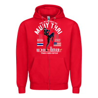 Red thailand american flag muay thai boxing train hard repeat t shirt Zipper Hoodie - InspiraDesign