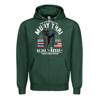 Sports Green thailand american flag muay thai boxing train hard repeat t shirt Zipper Hoodie - InspiraDesign