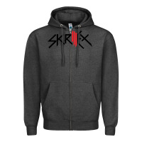 Charcoal Heather white skrillex Zipper Hoodie - InspiraDesign