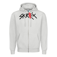 Dove Grey white skrillex Zipper Hoodie - InspiraDesign
