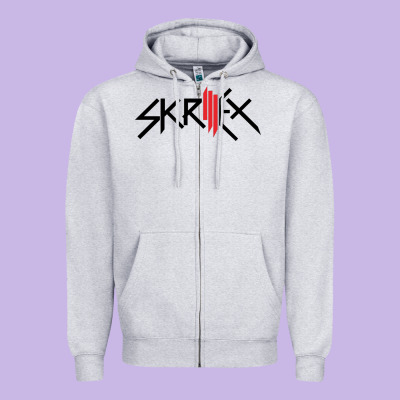 White Skrillex Zipper Hoodie Designed By Inspiradesign