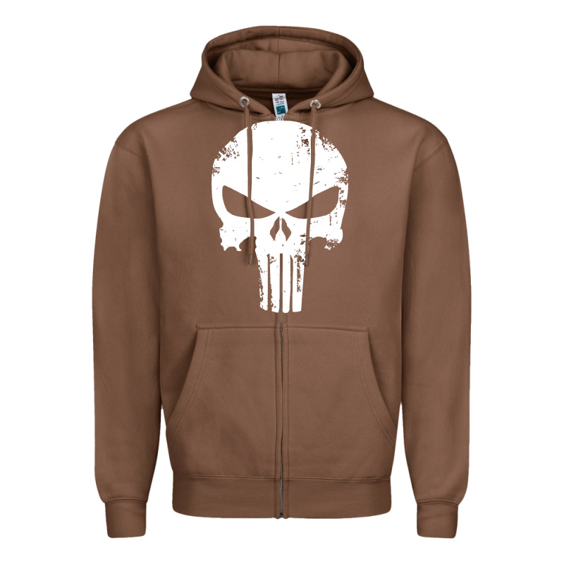 The Punisher Skull Zipper Hoodie by InspiraDesign | Teevron