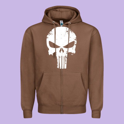 The Punisher Skull Zipper Hoodie Designed By Inspiradesign