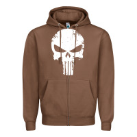 Chestnut the punisher skull Zipper Hoodie - InspiraDesign