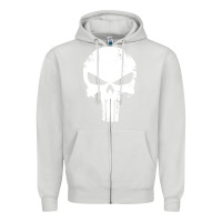 Dove Grey the punisher skull Zipper Hoodie - InspiraDesign