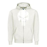 Oatmeal Heather the punisher skull Zipper Hoodie - InspiraDesign