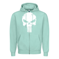 Seafoam the punisher skull Zipper Hoodie - InspiraDesign