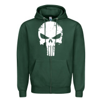 Sports Green the punisher skull Zipper Hoodie - InspiraDesign