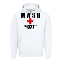 White mash 4077th Zipper Hoodie - InspiraDesign