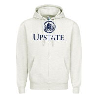 Oatmeal Heather Upstate Medical, SUNY Zipper Hoodie - InspiraDesign
