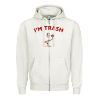 Oatmeal Heather i'm trash forky Zipper Hoodie - InspiraDesign
