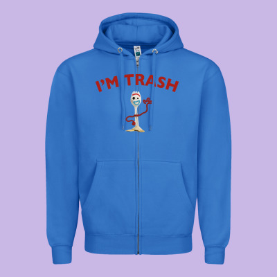 I'm Trash Forky Zipper Hoodie Designed By Inspiradesign