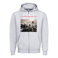 Heather Grey rush permanent waves Zipper Hoodie - InspiraDesign