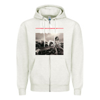 Oatmeal Heather rush permanent waves Zipper Hoodie - InspiraDesign