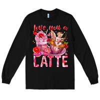 Black Love You Latte Valentine Cupid Long Sleeve Tee - CowhideDigitalArt
