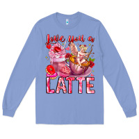 Colony Blue Love You Latte Valentine Cupid Long Sleeve Tee - CowhideDigitalArt
