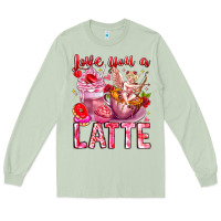Matcha Love You Latte Valentine Cupid Long Sleeve Tee - CowhideDigitalArt