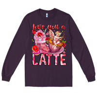 Plum Love You Latte Valentine Cupid Long Sleeve Tee - CowhideDigitalArt