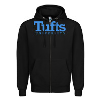 Black Tufts University Zipper Hoodie - InspiraDesign