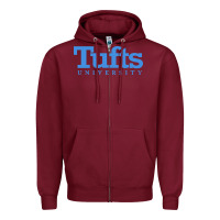 Burgundy Tufts University Zipper Hoodie - InspiraDesign