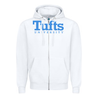 White Tufts University Zipper Hoodie - InspiraDesign