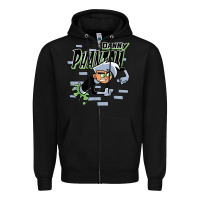 Black Danny Phantom Coming Through Brick Wall Zipper Hoodie - InspiraDesign
