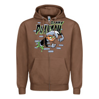 Chestnut Danny Phantom Coming Through Brick Wall Zipper Hoodie - InspiraDesign