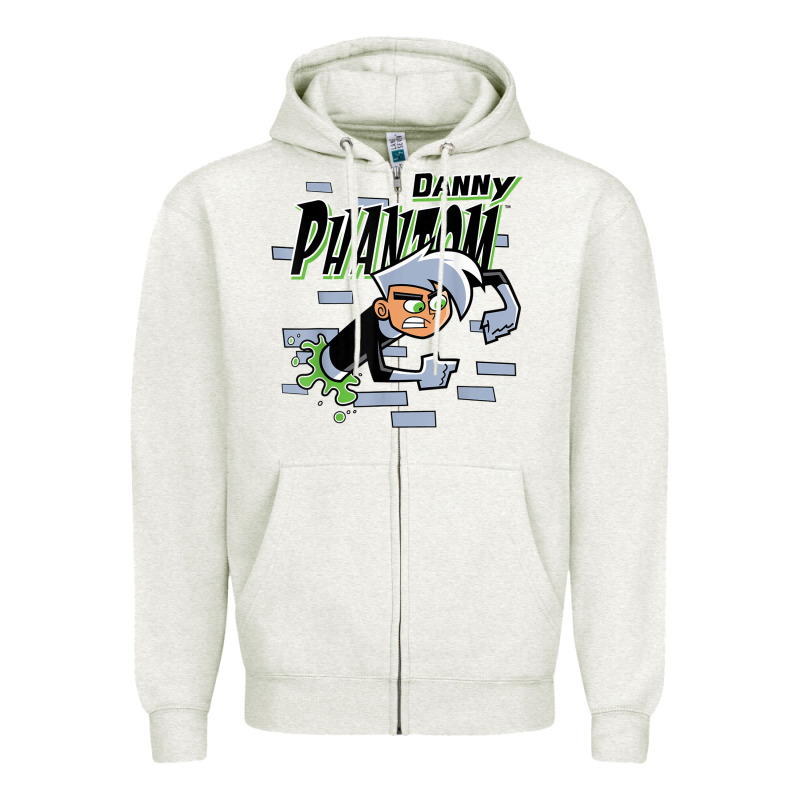 Danny Phantom Coming Through Brick Wall Zipper Hoodie by InspiraDesign | Teevron