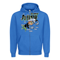 True Royal Danny Phantom Coming Through Brick Wall Zipper Hoodie - InspiraDesign