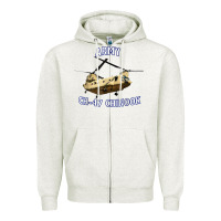 Oatmeal Heather ARMY CH-47 CHINOOK HELICOPTER Zipper Hoodie - InspiraDesign
