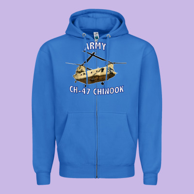 Army Ch-47 Chinook Helicopter Zipper Hoodie Designed By Inspiradesign