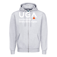 Heather Grey université grenoble alpes Zipper Hoodie - ArtChic