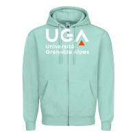 Seafoam université grenoble alpes Zipper Hoodie - ArtChic