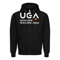 Black université grenoble alpes Zipper Hoodie - ArtChic