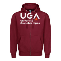 Burgundy université grenoble alpes Zipper Hoodie - ArtChic