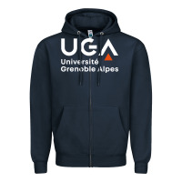 Navy université grenoble alpes Zipper Hoodie - ArtChic