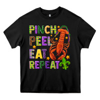Black Pinch peel eat repeat crawfish Heavy Core Tee - HowdyJamesFarm