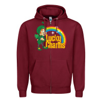 Burgundy lucky charms lucky charms Zipper Hoodie - ArtChic