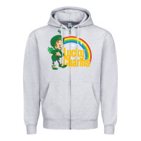 Heather Grey lucky charms lucky charms Zipper Hoodie - ArtChic