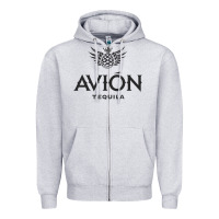 Heather Grey avion tequila Zipper Hoodie - ArtChic