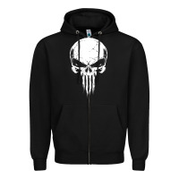 Black the punisher Zipper Hoodie - ArtChic