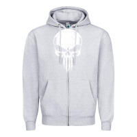 Heather Grey the punisher Zipper Hoodie - ArtChic