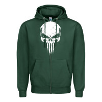 Sports Green the punisher Zipper Hoodie - ArtChic