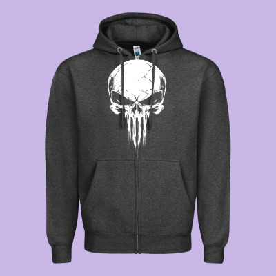 The Punisher Zipper Hoodie Designed By Artchic