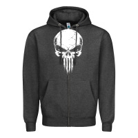 Charcoal Heather the punisher Zipper Hoodie - ArtChic