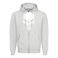 Dove Grey the punisher Zipper Hoodie - ArtChic