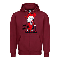 Burgundy vintage colonel reb mascot Zipper Hoodie - ArtChic