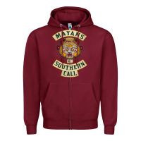 Burgundy Mayans MC Classic Zipper Hoodie - ArtChic